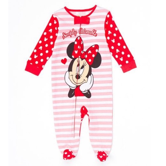 Disney Minnie Mouse Simply Adorable Footed Pajamas - Picture 2 of 7